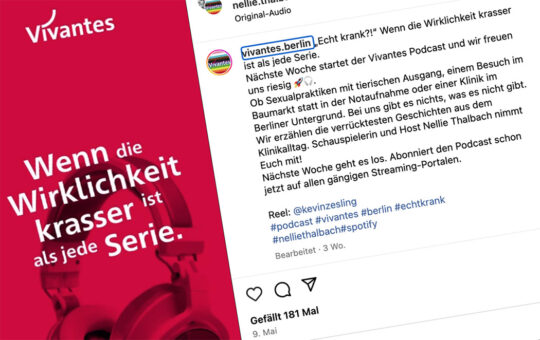 Werbung für den von der UVA erstellten Vivantes Podcast auf Social Media