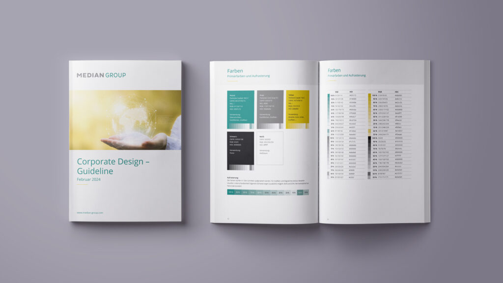 Die UVA erstellte die Corporate Design Guideline für die MEDIAN GROUP